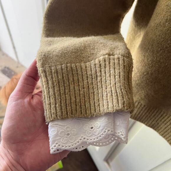 Next Tan Sweater w/ Statement Collar - Picture 6 of 7